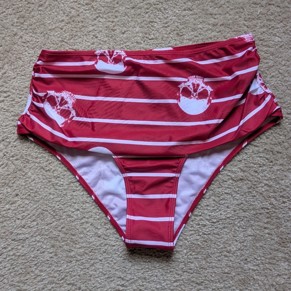 Red Striped Bikini Bottom